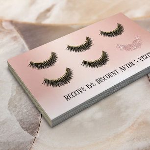 Loyalty Card Lashes Makeup Artist Rose Gold