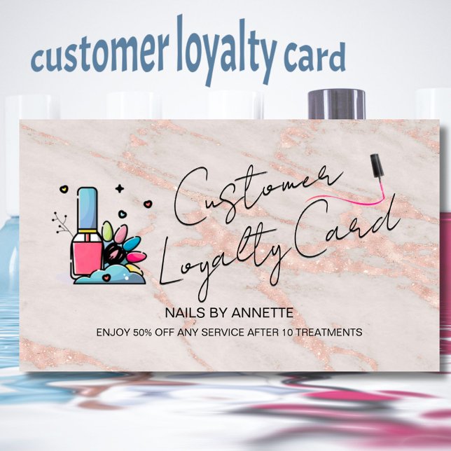 * Loyalty Card Manicurist Nail Tech Rose Gold   (Creator Uploaded)