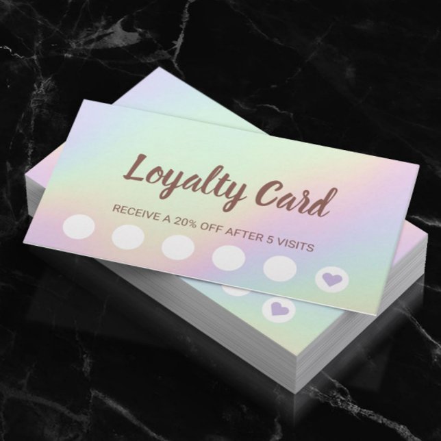 Loyalty Card | Pastel Holographic Beauty Salon (Creator Uploaded)