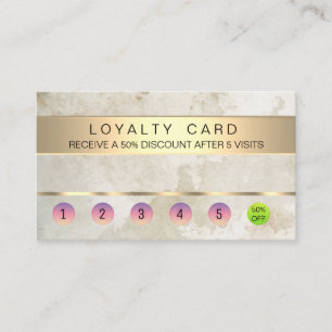 Loyalty Card Salon Makeup Artist gold faux