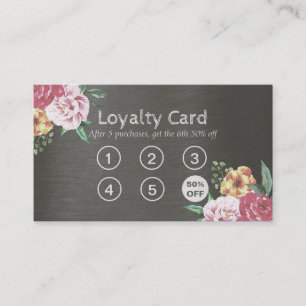 Loyalty Card Vintage Floral Makeup & Hair Artist