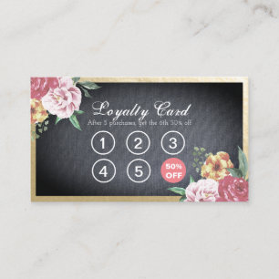 Loyalty Card Vintage Floral Makeup & Hair Stylist