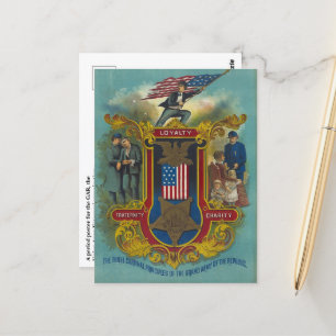Loyalty, Charity, and Fraternity GAR postcard