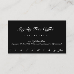 Loyalty Coffee Elegant Punch-Card Card