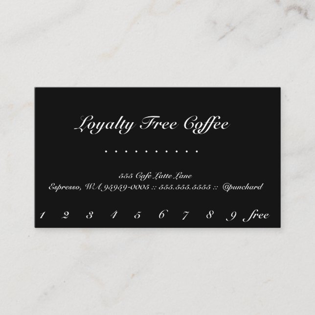 Loyalty Coffee Elegant Punch-Card Card (Front)