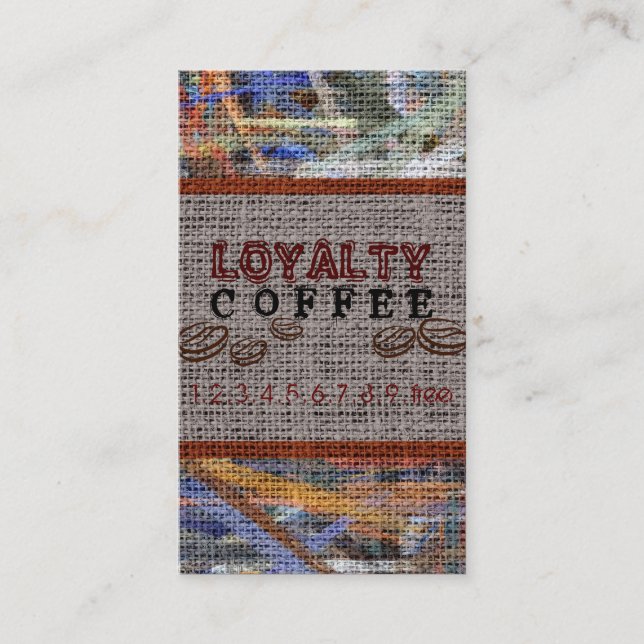 Loyalty Coffee Punch Burlap Look #7 Card (Front)