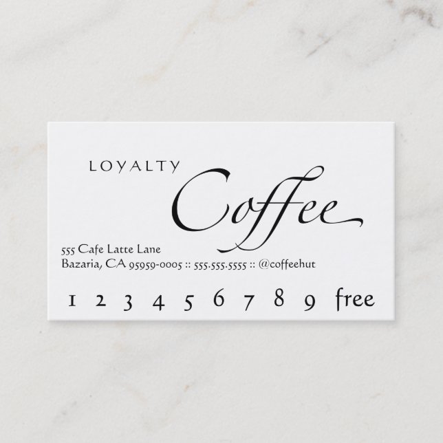 Loyalty Coffee Punch Card (Front)
