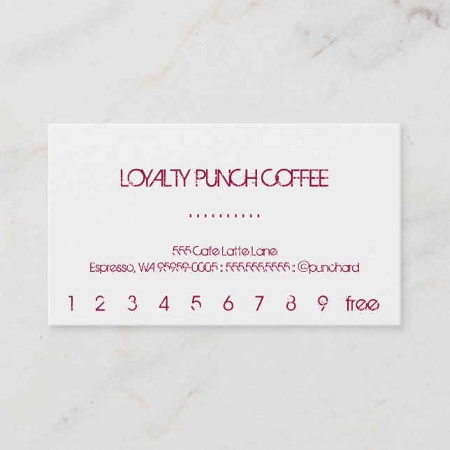 Loyalty Coffee Punch-Card Card (Front)