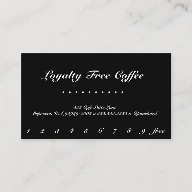 Loyalty Coffee Punch-Card Card (Front)