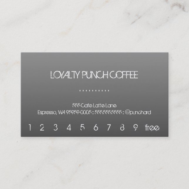 Loyalty Coffee Punch-Card Card (Front)