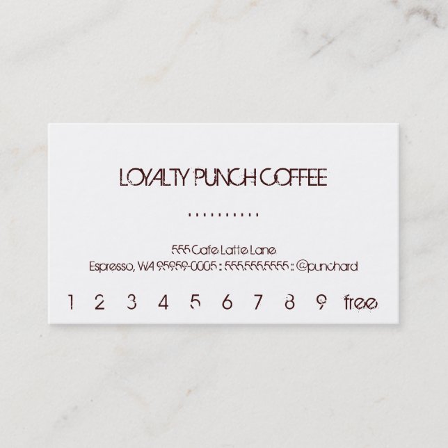 Loyalty Coffee Punch-Card Card (Front)