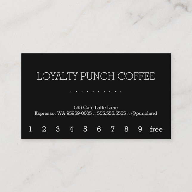 Loyalty Coffee Punch-Card Stymie Card (Front)