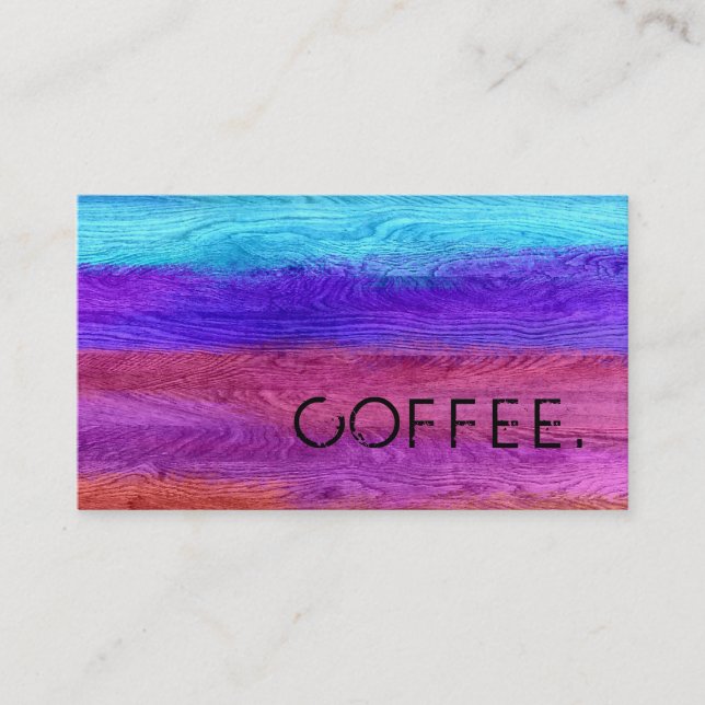 Loyalty Coffee Punch Colourful Modern Wood Look #1 Card (Front)