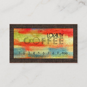Loyalty Coffee Punch Colourful Wood Grain #7 Card