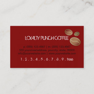 Loyalty Coffee Punch Deep Red Background Card