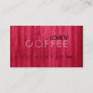 Loyalty Coffee Punch Modern Red Wood Grain Card