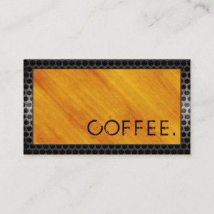 Loyalty Coffee Punch Wood Look Modern Metal #7 Card