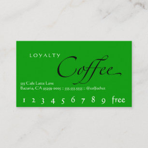 Loyalty Coffee Punchcard Green Card