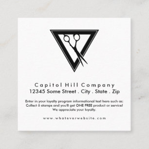 loyalty hair scissors square card