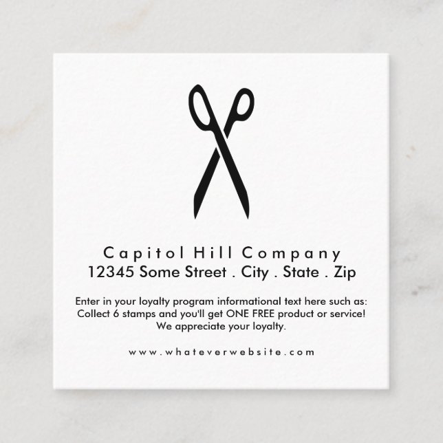 loyalty hair scissors square card (Front)