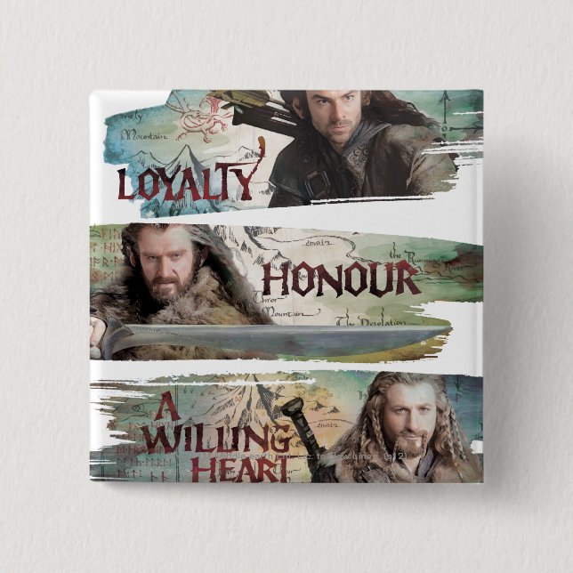 Loyalty, Honour, A Willing Heart 2 Inch Square Button (Front)