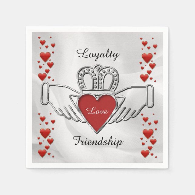 Loyalty Love Friendship Claddagh Napkins (Front)