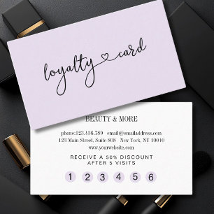 Loyalty Map 5 Nails Lashes Beauty Business Card