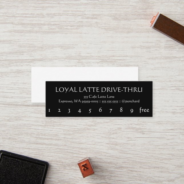 Loyalty Mini Latte Drive-Thru Card (Front/Back In Situ)