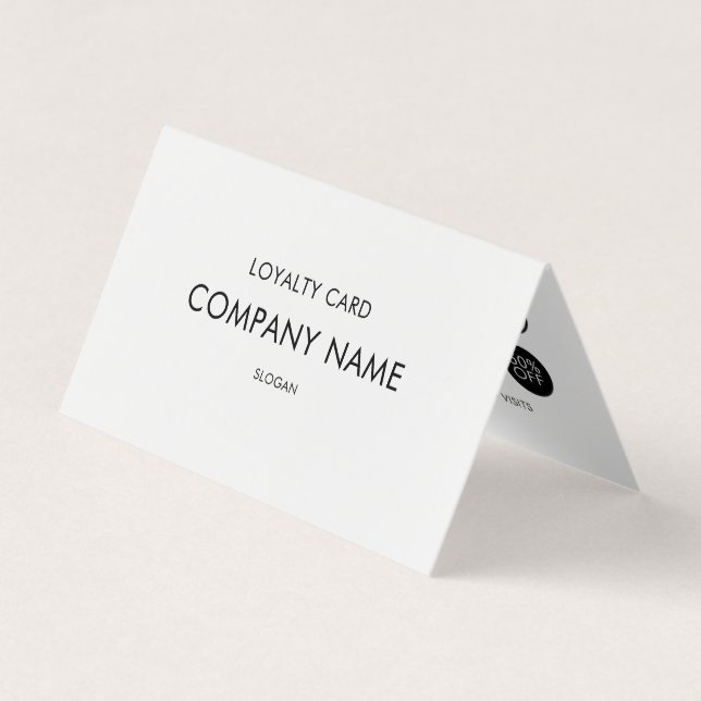Loyalty Modern Minimalist Black and White Business Card (Front)