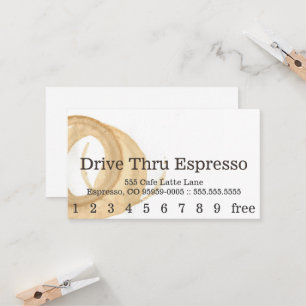 Loyalty News Font Coffee Stain Punchcard Card