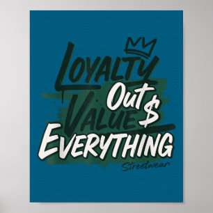 Loyalty Outvalues Everything Streetware Urban  Poster