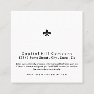 loyalty program fleur de lys square card