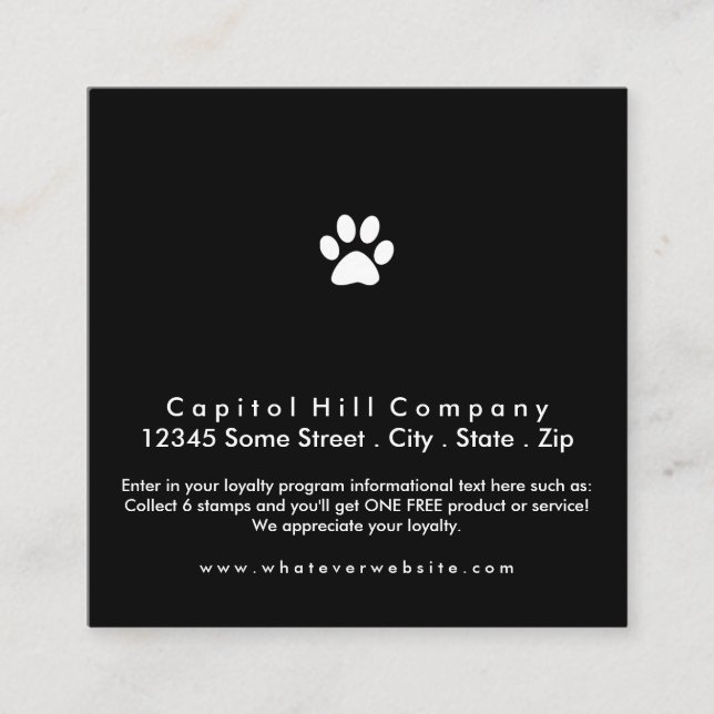 loyalty program pet paw square (Front)