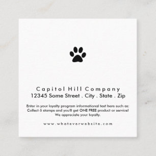 loyalty program pet paw square card