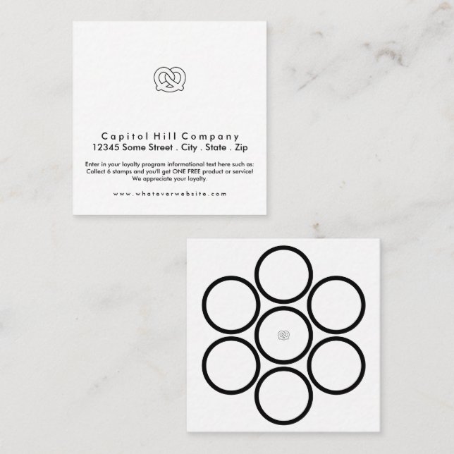 loyalty program soft pretzel square (Front/Back)