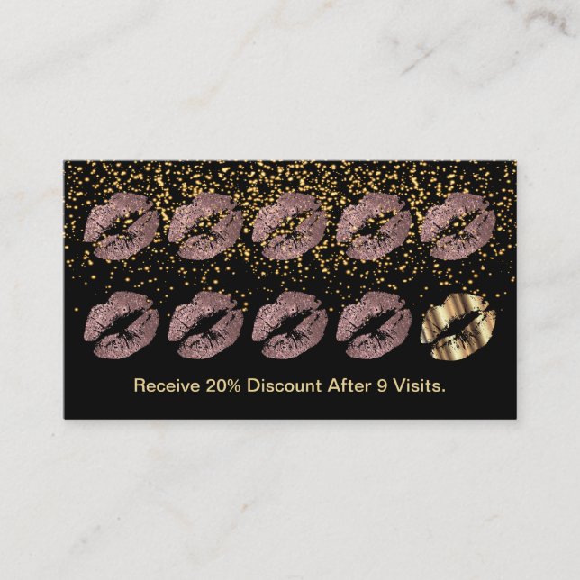 Loyalty Punch Card - Dusty Rose Glitter (Front)