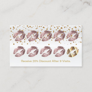 Loyalty Punch Card -Dusty Rose Glitter and Gold 2
