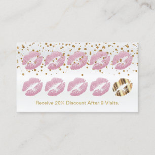 Loyalty Punch Card - Pink Glitter and Gold 2