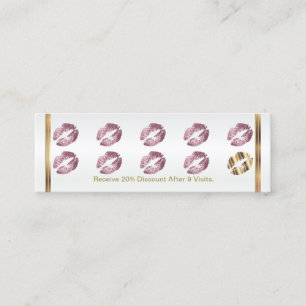 Loyalty Punch Card - Pink Rose Glitter Lips