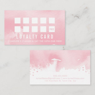 LOYALTY REWARD CARD modern painted pink watercolor