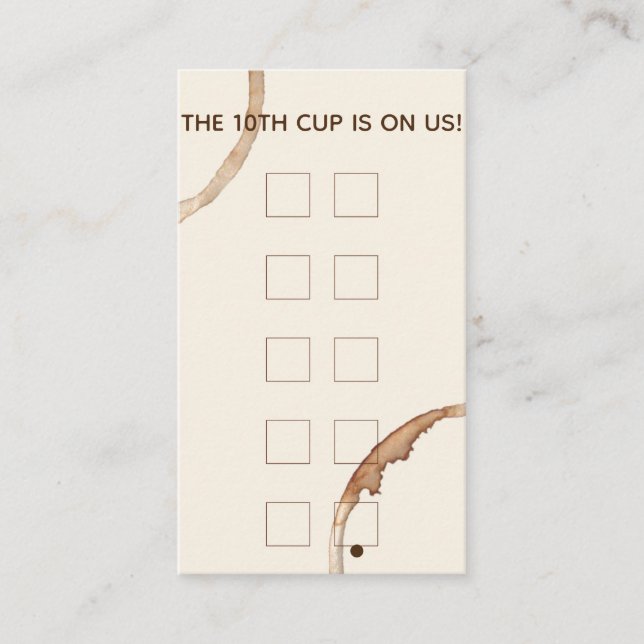 loyalty rewards card coffeeshop cafe (Front)