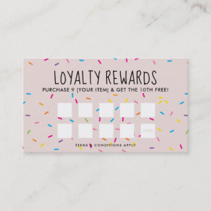 LOYALTY REWARDS cute fun bakery colourful sprinkle Card