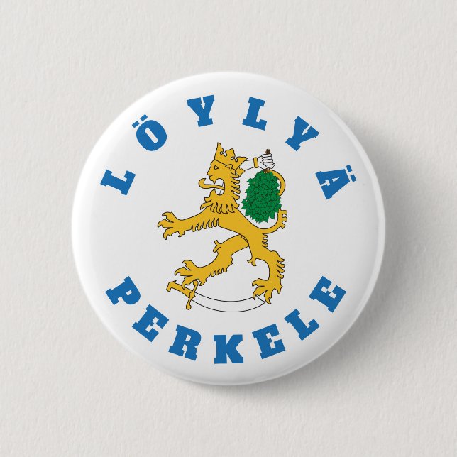 Löylyä perkele - Suomileijona saunoo - rintanappi 2 Inch Round Button (Front)