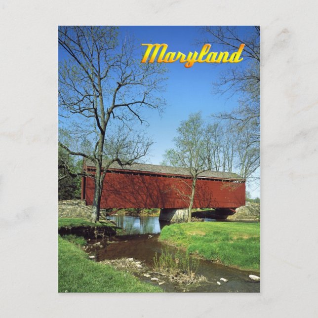 Loys Station Covered Bridge, Maryland Postcard (Front)