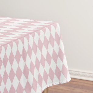 Lozenge Shape Diamond Pattern Soft Pink Tablecloth