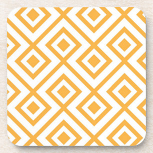 Lozenge shaped geometric pattern coaster