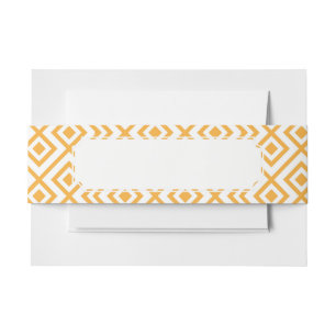 Lozenge shaped geometric pattern invitation belly band