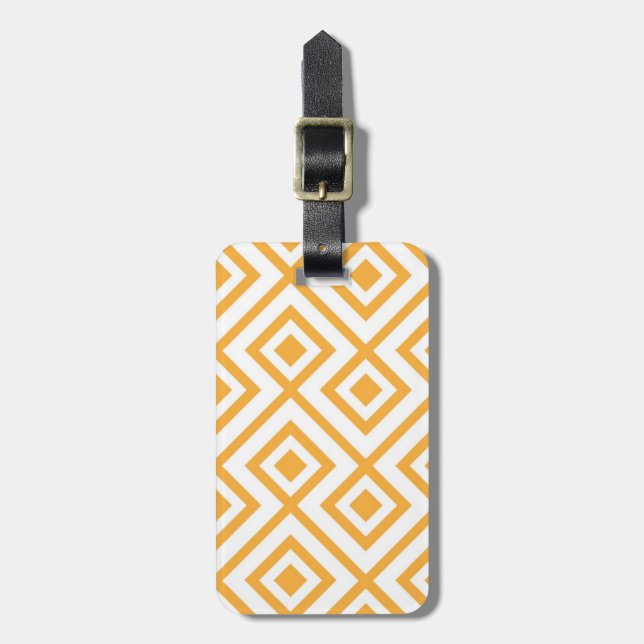 Lozenge shaped geometric pattern luggage tag (Front Vertical)