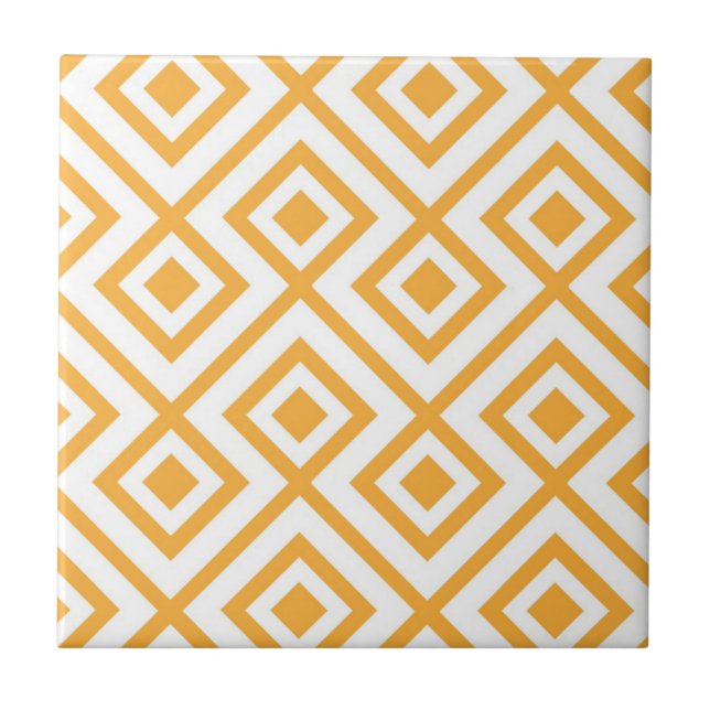Lozenge shaped geometric pattern tile (Front)