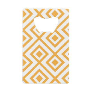 Lozenge shaped geometric pattern wallet bottle opener